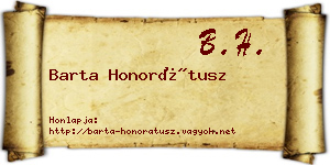 Barta Honorátusz névjegykártya